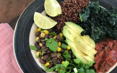 Black Bean Burrito Bowl with Kale + Quinoa