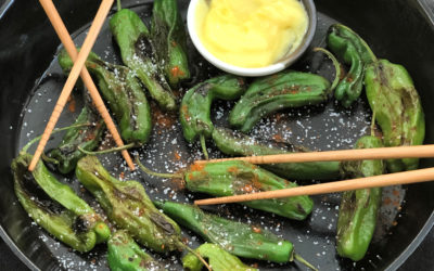 Blistered Shishito Peppers with Yuzo Mayo