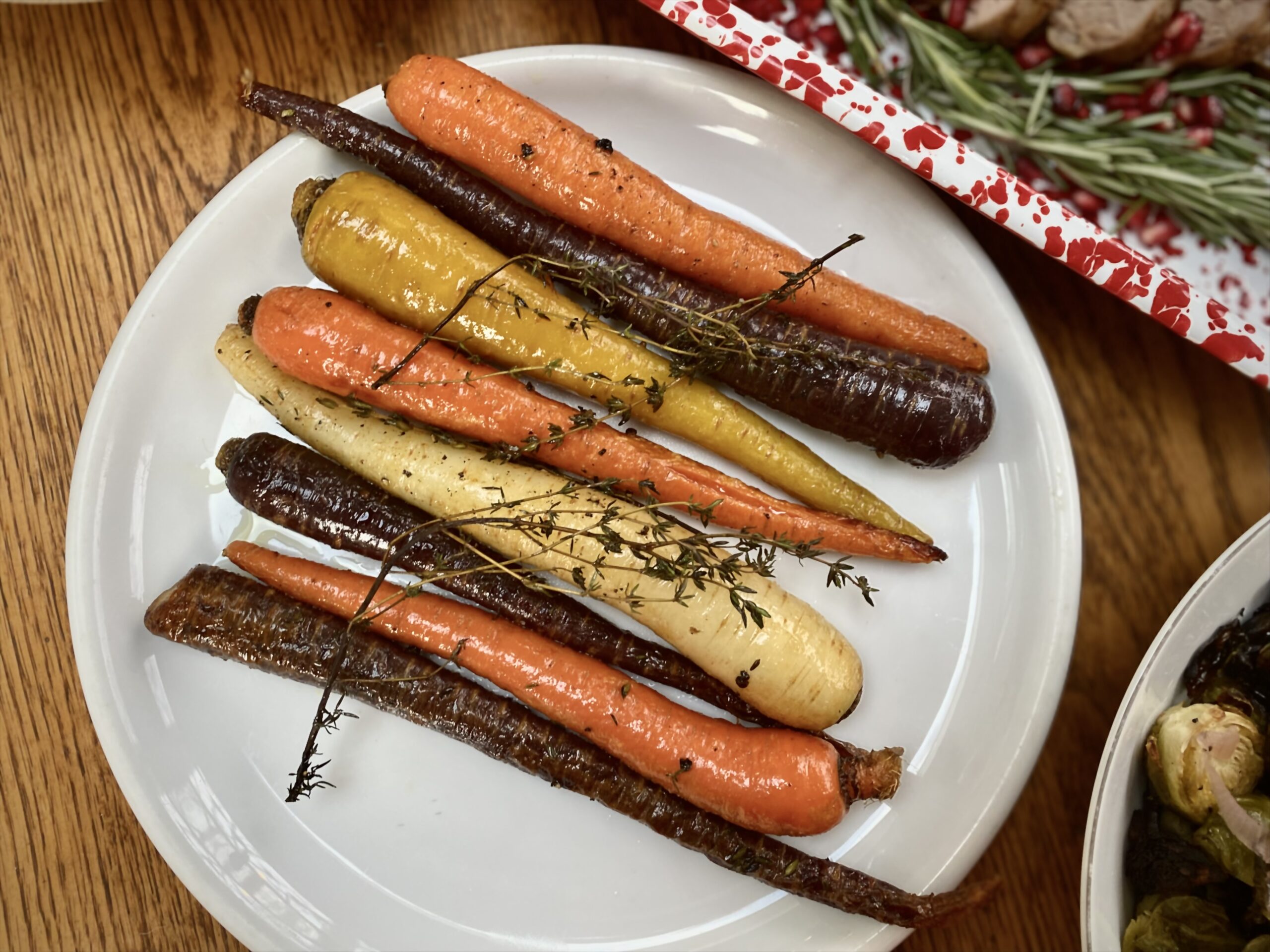 Roasted Rainbow Carrots with Thyme New Morning Market