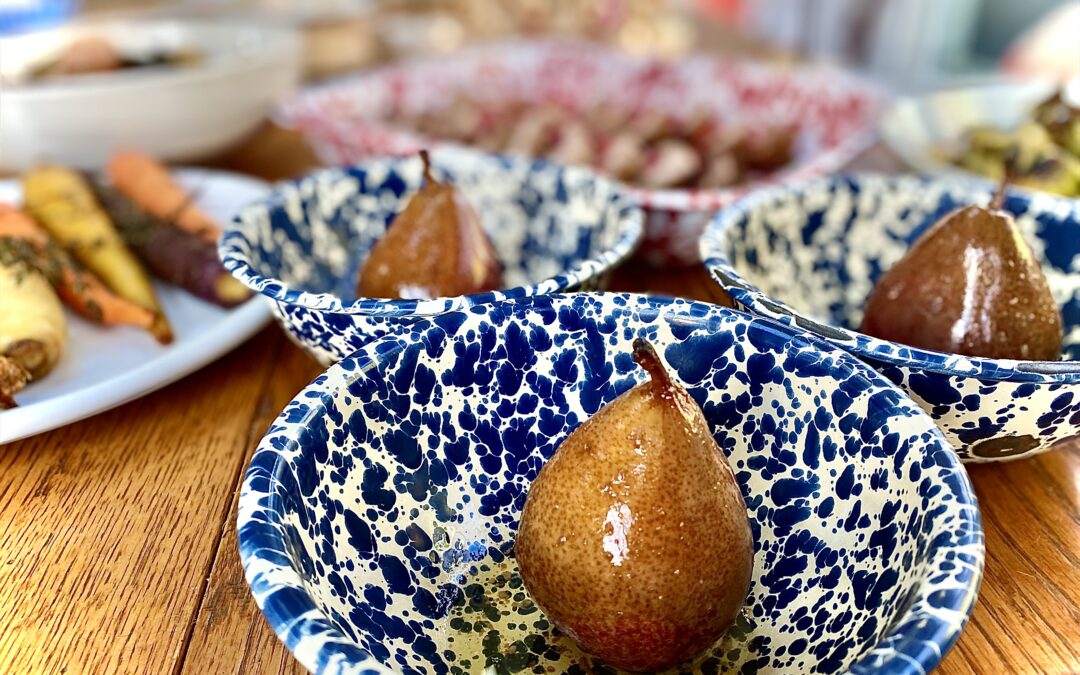 Baked Red Pears with Cinnamon Brown Butter